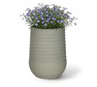 Mazovia Interior y Exterior Maceta Terraza Ø53cm Redonda Gris Liso Eco | Interior y Exterior Maceta para Salón Comedor Balcón Recibidor Resistente a la Intemperie Reciclado Robusto Minimalista