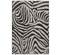 Mazovia Outdoor & Indoor Alfombra Blanco y Negro Animal - Terraza - Pilas Cortas Rectángulo Certificado Oeko-Tex® Elegante - 120 x 170 cm