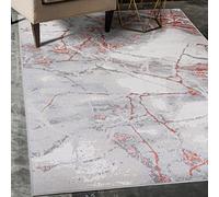 Mazovia Tappeto Salotto Moderno Pelo Corto - Tappeti Moderni Soggiorno - Tappeti Camera da Letto - Tappeti Salotto Grandi Dimesnioni - Motivo Astratto Marbre - Gris 120x170 cm