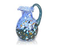 MAZZEGA ART & DESIGN - Jarra Special Edition de vidrio soplado y trabajada a mano, fabricado en la isla de Murano - Los colores de Murano - Modelo Veronese Made in Italy (1, azul turquesa)