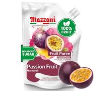 Mazzoni - Puré de zumo de maracuyá, 100% maracuyá, 2,2 libras (35,2 onzas) Solo fruta, sin azúcar añadido, sin semillas. Mezclador de frutas real para cócteles, batidos, bebidas, zumo de fruta, bolsa