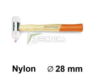 Mazzuola Con Battientes En Nylon Beta 1390N Diámetro 28 Mm Mango De Madera