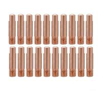 MB-15AK - Boquilla de gas M6 x 25 mm para soplete de soldadura MIG/MAG, punta de aleación de cobre con alta conductividad y orificio, paquete de 20 (0,8 mm)