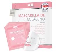 MB Cosmetics Mascarilla de colágeno - con ácido hialurónico, y probióticos - Mascarilla facial de hidrogel para la reducción de arrugas. Ultra concentrada con 52.000 ppm, 5 unidades.