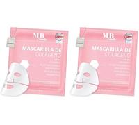 MB Cosmetics Mascarilla de colágeno - con ácido hialurónico, y probióticos - Mascarilla facial de hidrogel para la reducción de arrugas. Ultra concentrada con 52.000 ppm, 1 unidad. (Paquete de 2)