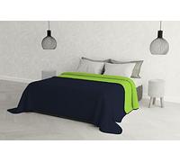 MB Home Italy “Elegant” Edredón estivo, 260x270 cm, Verde Manzana/BLU Oscuro