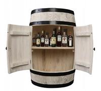 MB Manufaktura Barel Barril rústico de madera maciza - Bar de casa de diseño vintage con estantes - Whisky & Vino Bar - Minibar oculto hecho a mano