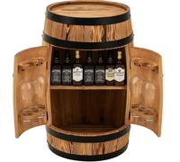 MB Manufaktura Barel Barril rústico de madera maciza - Bar de casa de diseño vintage con estantes - Whisky & Vino Bar - Minibar oculto hecho a mano