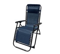 MB MARBUENO Tumbona Plegable Acero con COJIN Jardin 90X66X108 CM Gravedad Cero (Azul Oscuro)