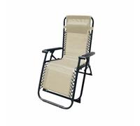 MB MARBUENO Tumbona Plegable Acero con COJIN Jardin 90X66X108 CM Gravedad Cero (Beige)