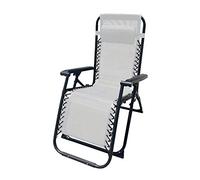 MB MARBUENO Tumbona Plegable Acero con COJIN Jardin 90X66X108 CM Gravedad Cero (Gris)