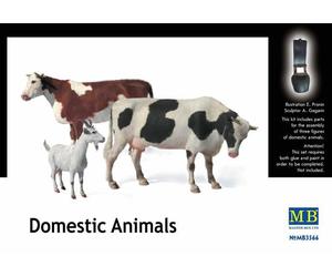 MB Masterbox Animales Domésticos 2 Vacas + 1 Cabra Figura Kit 1:35