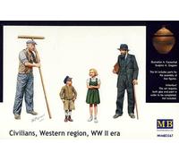 MB MasterBox Figura Civiles del Oeste WW2, Kit Modelo 1:35