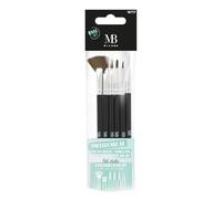 MB MILANO - Set completo de 5 pinceles para uñas + 1 herramienta de marmoler 1 mm - Dotting Tool