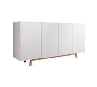 MB Muebles Bonitos | Aparador Moderno para salón Comedor | Ancho 160 x Alto 79 x Profundo 40 cm | Mueble de melamina | Color Blanco Mate | Modelo Siena