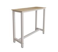 MB Muebles Bonitos | Mesa Alta de Cocina | Estilo Industrial | Modelo Ani | Barra de Cocina Estrecha y Desayunador | Patas de Metal y Melamina Mate | Color Blanco | 120x100x40 cm