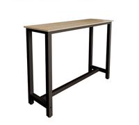 MB Muebles Bonitos | Mesa Alta de Cocina | Estilo Industrial | Modelo Ani | Barra de Cocina Estrecha y Desayunador | Patas de Metal y Melamina Mate | Color Negro | 140x100x40 cm