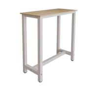 MB Muebles Bonitos | Mesa Alta de Cocina | Estilo Industrial | Modelo Ani | Barra de Cocina Estrecha y Desayunador | Patas de Metal y Melamina Mate | Color Blanco | 100x100x40 cm