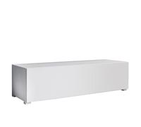 MB Muebles Bonitos, Mueble TV bajo con Patas Aitana M1 para Salón Moderno, Mueble Modular, Puerta de PVC Alto Brillo, Estructura Melamina Mate, Color Blanco, 120x32x40 cm