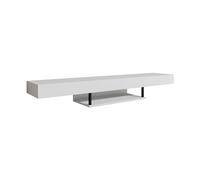 MB Muebles Bonitos, Mueble TV Colgante Aydin para Salón Moderno, Mueble Suspendido en Pared, Melamina Mate, Color Blanco, 150x22x29.6 cm