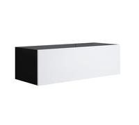 MB Muebles Bonitos, Mueble TV Colgante Luke H1 para Salón Moderno, Mueble Suspendido en Pared, Diseño Modular con Puerta Abatible, Melamina Brillo, Negro y Blanco, 100x30x40 cm