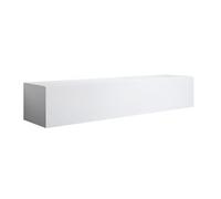 MB Muebles Bonitos, Mueble TV Colgante Luke H2 para Salón Moderno, Mueble Suspendido en Pared, Diseño Modular con Puerta Abatible, Melamina Brillo, Blanco, 160x30x40 cm