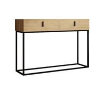 MB Muebles Bonitos, Recibidor Aron, Mueble para Entrada, Consola, Diseño Industrial, Estructura Acero Negro Mate, Color Safir, 120x83,6x36,8 cm