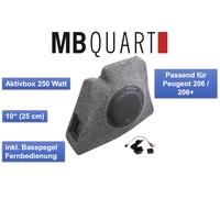 MB QUART QB-250 Active Subwoofer Box compatible con Peugeot 206, 206+ 1998-2012
