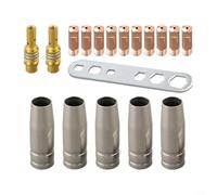 MB15 15AK - Juego de puntas de contacto con 18 accesorios para sopletes de soldadura AK15/MB 15, construcción de cobre para soldadura de gas inerte (0.04 pulgadas)