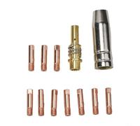MB15 MIG - Kit de accesorios de antorcha de soldadura 12 piezas de boquilla puntas de contacto M6 soporte de punta compatible con antorchas 14AK 15AK cobre cromo circonio (1.0 mm)