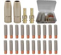 MB15AK TIG Welding Accessory Shield Nozzle with Special Coating, Compatible with MIG And MAG, Includes Contact Tips And Connecting Rods for Welding (24pcs-1.0mm)