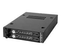 Icy Dock ToughArmor EX MB492SKL-B Mobile Rack, Rack extraíble de Disco para 2 x SSD o HDD 2.5" SATA/SAS en 1 bahía de 3.5" con Llave de Bloqueo antivibración y Tornillo moleteado