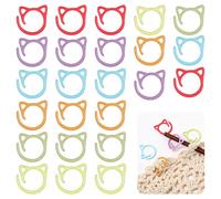 MBAIYO 24 marcadores de punto de metal, marcador de punto de ganchillo, multicolor, accesorios de ganchillo, anillos de ganchillo, marcadores de aguja para tejer ganchillo o manualidades