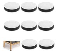 MBAIYO 8 Elevadores de muebles, autoadhesivos, elevadores de mesa, antideslizantes, de fieltro, elevadores de muebles, color negro, 6,5 cm de diámetro, 1,5 cm, altura elevada para muebles para silla