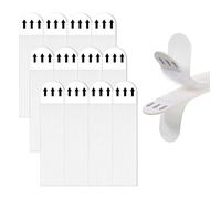 MBAIYO Tiras adhesivas extra fuertes, 12 pares (24 piezas) Autoadhesivas, tiras para pósteres, para colgar cuadros sin necesidad de perforar, ganchos para cuadros, tiras de montaje en color blanco