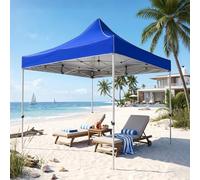 MBBTAG Carpa Plegable Impermeable, Carpas para Exteriores con Estructura de Metal, Fácil Instalación 1 Persona sin Herramientas, 2 Alturas para Jardín Camping Playa Mercadillo(Azul,3x3m)
