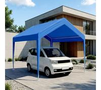 MBBTAG Carport Carpa para Coche Garaje Exterior Sin Paredes, Estructura de Metal con Refuerzo Triangular, Toldo Oxford Impermeable Anti UV para Barco(Azul,2x2m)