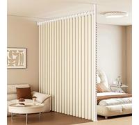 MBBTAG Cortina con Barra Recta Extensible, Separador de Habitación Sin Taladrar, Ajustable en Anchura, Instalación en Pared Sin Daños, para Dividir Ambientes en Salón, Dormitorio, 180-350 cm