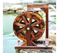 MBBTAG Fuentes de Jardines Exteriores, Fuente de Agua Decorativa, Noria Madera con Diseño Terraza para Jardín Cascada Decoración Jardín Fuente Agua, Decoración de Estanque/Parque/Patio/jardín(30cm)