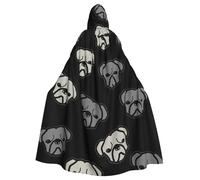MBCbjg Capa con capucha unisex para adultos, con estampado de cabeza de bulldog americano, para Halloween, cosplay, bruja, vampiro y disfraces de fiesta