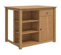 MBDRKVGF Carro de cocina Panamá (2 unidades, madera maciza, con cajón) | Hecho de madera de pino maciza, incluye armario con puerta, diseño clásico