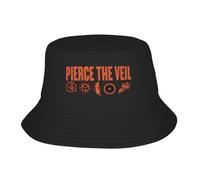 MBDXIOQW Sombrero de Pescador de Moda de Primavera para Mujeres con Sombreros de Pescador Impresos en Hawái con Sombreros de Mujer Pierce The Veil I Can't Hear You World Tour