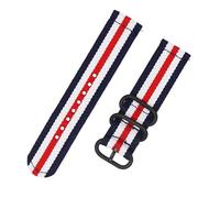 MBello Correa de nylon hebilla de acero inoxidable lienzo de liberación rápida Band de la banda para hombres pulsador de reemplazo para mujeres, Rojo blanco azul 5, 24mm