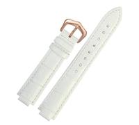 MBello Mira Pulsera de banda First Capeta Caja de vajilla Correa de la interfaz convexa hembra Pulsera de cuero, Alfiler de rosa blanca, 20-12mm