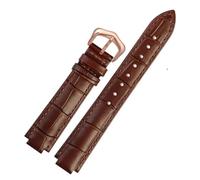 MBello Mira Pulsera de banda First Capeta Caja de vajilla Correa de la interfaz convexa hembra Pulsera de cuero, Alfiler de rosa marrón, 20-12mm