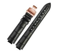 MBello Mira Pulsera de banda First Capeta Caja de vajilla Correa de la interfaz convexa hembra Pulsera de cuero, Rosa negro, 20-12mm