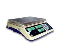 MBH - Balanza Cuenta Piezas Industrial hasta 15 kg con Batería Recargable y Pantalla LCD. Báscula Profesional con Tara, Totales y Plato INOX para Hostelería, Comercio y Frutería (288x330x105 mm)