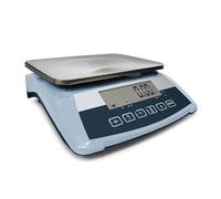 MBH - Balanza Cuenta Piezas Profesional hasta 15 kg con Batería Recargable y Plato INOX. Báscula Industrial con Pantalla LCD, Tara y Checkweigher para Hostelería, Bar y Charcutería (295x230 mm)