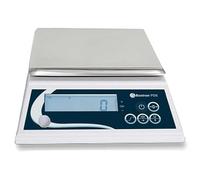 MBH - Balanza Industrial Compacta hasta 6 kg con Plato INOX y Pantalla LCD. Báscula Profesional a Pilas o Corriente con Protección IP52 para Hostelería, Bar y Pastelería (205x250x80 mm)