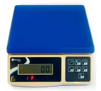 MBH - Balanza Industrial de Control de Peso hasta 30 kg con Plato de Acero Inoxidable y Batería. Báscula Profesional con Tara, Cuenta Piezas y Pantalla LCD para Hostelería i Frutería (288x335x110 mm)
